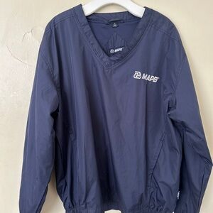 Men’s Mapei windbreaker Navy V-Neck Pullover‎ XL biking cycling